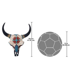 Design Toscano JQ11189 13 1/2 Inch Mystic Plains Warrior Cow Skull, Large