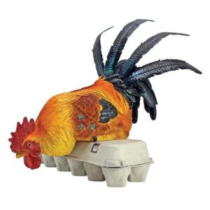 Design Toscano JQ5967 7 Inch Roosters Perch Sitting Chicken Statue