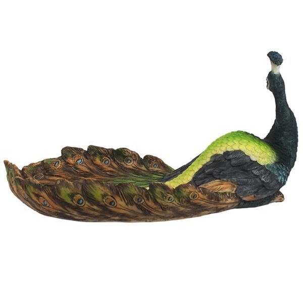 Design Toscano JQ5978 12 Inch Pleasing Peacock Sculptural Dish