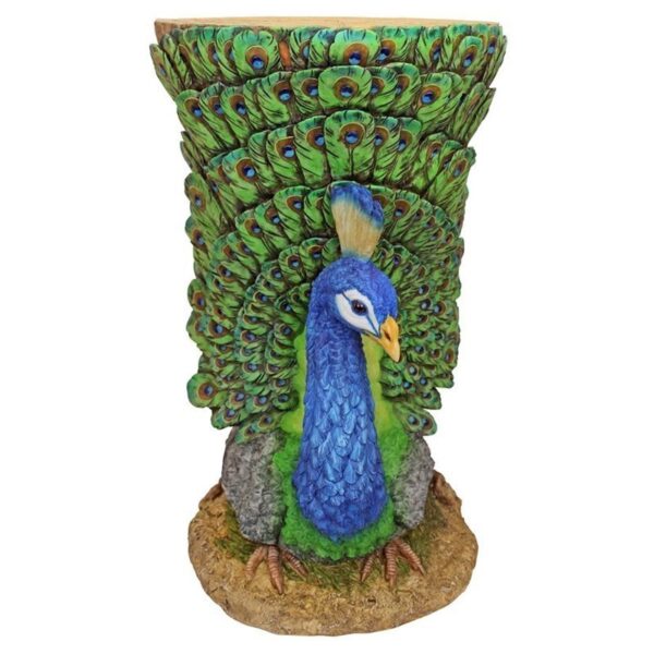 Design Toscano JQ9453 15 Inch Rovocative Peacock Garden Table