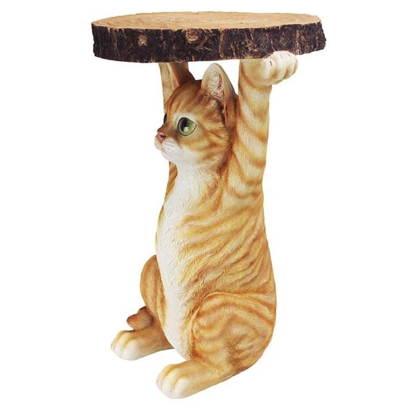 Design Toscano JQ9974 14 Inch Tabby at Your Service Side Table