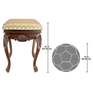 Design Toscano KS51101 15 Inch Madame Bouvier Stool - Walnut