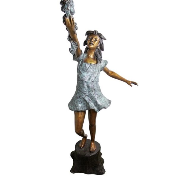 Design Toscano KW28605 99 1/2 Inch Flower Arbor Kids Garden Statue - Bronze