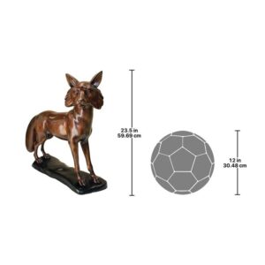 Design Toscano KW28954 21 1/2 Inch The Wary Standing Fox Statue - Bronze