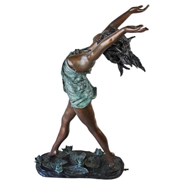 Design Toscano KW29420 28 1/2 Inch Nymph Dancing on Lilies Statue - Bronze