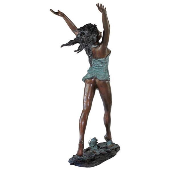 Design Toscano KW29420 28 1/2 Inch Nymph Dancing on Lilies Statue - Bronze