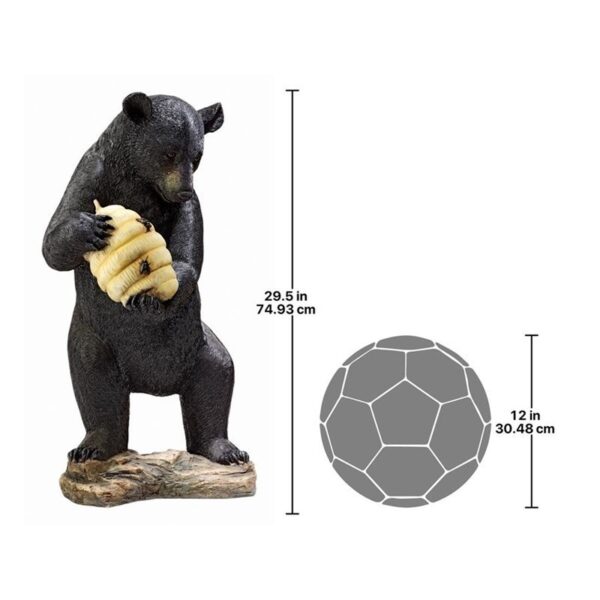 Design Toscano KY1029 16 1/2 Inch Beehive Bear Spitter Piped Statue - Black