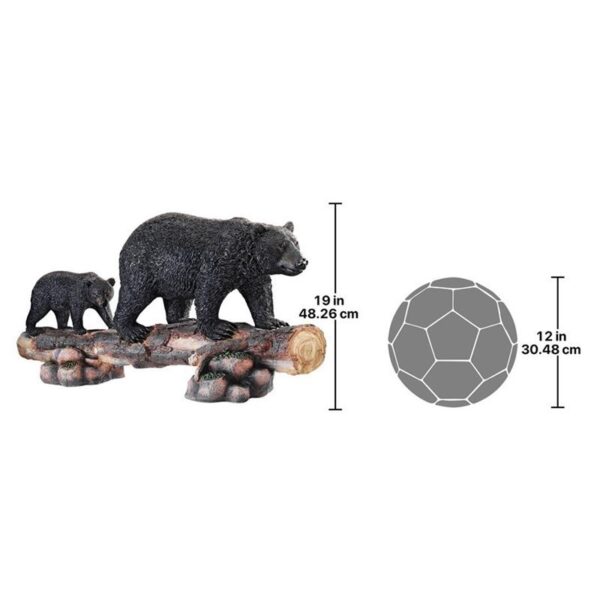 Design Toscano KY1819 37 Inch Mother Black Bear and Cub Statue