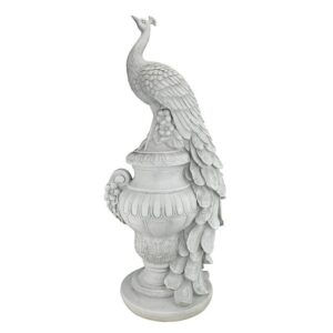 Design Toscano KY1876 11 1/2 Inch Staverden Peacock on an Urn Statue