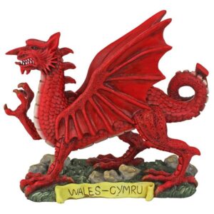 Design Toscano KY5193 8 1/2 Inch Desktop Welsh Dragon - Red