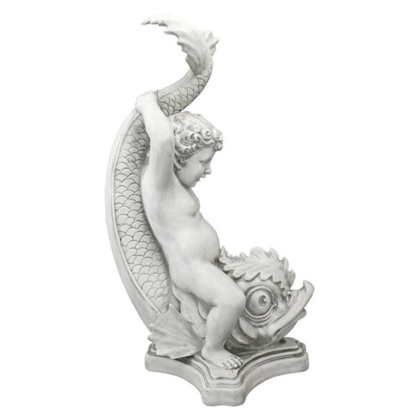 Design Toscano KY71209 14 1/2 Inch Boy on Dolphin Classical Garden Statue