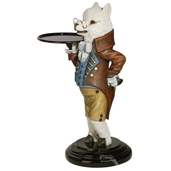 Design Toscano KY712167 20 1/2 Inch Alfred the Alpaca at Your Service Butler Table