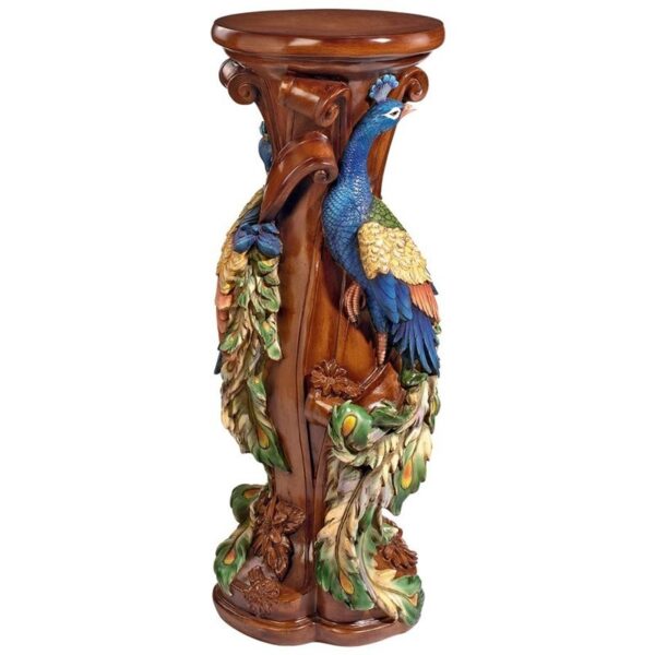 Design Toscano KY77427 13 1/2 Inch Chateau Saumer Peacock Pedestal