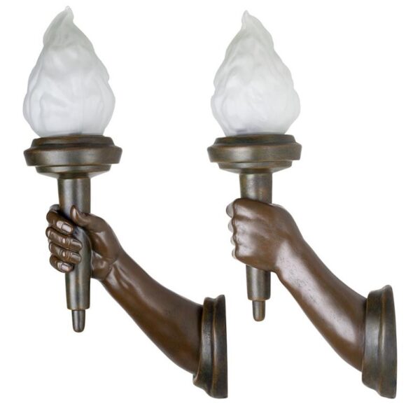 Design Toscano KY8002 7 1/2 Inch Neoclassical Arm Torch Sconces, Set of 2