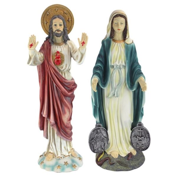 Design Toscano KY9313 8 Inch Set of Jesus and Mary Devotional Sculptures