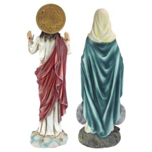 Design Toscano KY9313 8 Inch Set of Jesus and Mary Devotional Sculptures