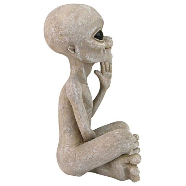 Design Toscano LY612303 4 1/2 Inch Greetings Earthling UFO Alien Statue