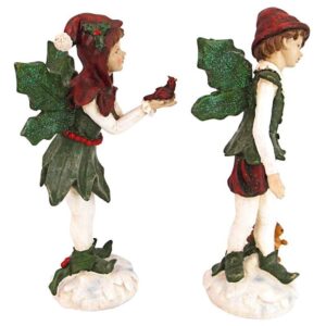 Design Toscano LY710212 4 1/2 Inch Boy and Girl Xmas Pixies, Set of 2