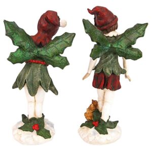 Design Toscano LY710212 4 1/2 Inch Boy and Girl Xmas Pixies, Set of 2