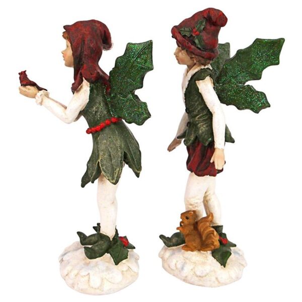 Design Toscano LY710212 4 1/2 Inch Boy and Girl Xmas Pixies, Set of 2