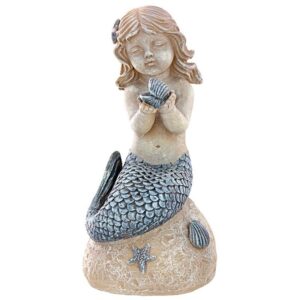 Design Toscano LY7210512 5 1/2 Inch Little Girl Mermaid Holding Shell