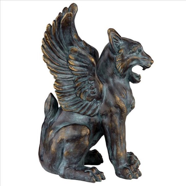 Design Toscano LY721137 10 1/2 Inch Caesar S Griffin Winged Lion Statue