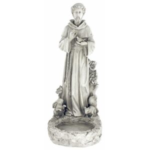 Design Toscano LY78445 7 Inch Saint Francis Reflection Pool Birdbath Statue