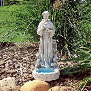 Design Toscano LY78445 7 Inch Saint Francis Reflection Pool Birdbath Statue