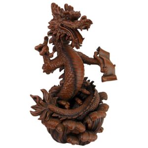 Design Toscano LY815053 13 Inch Dragon King of the Four Seas Statue - Walnut