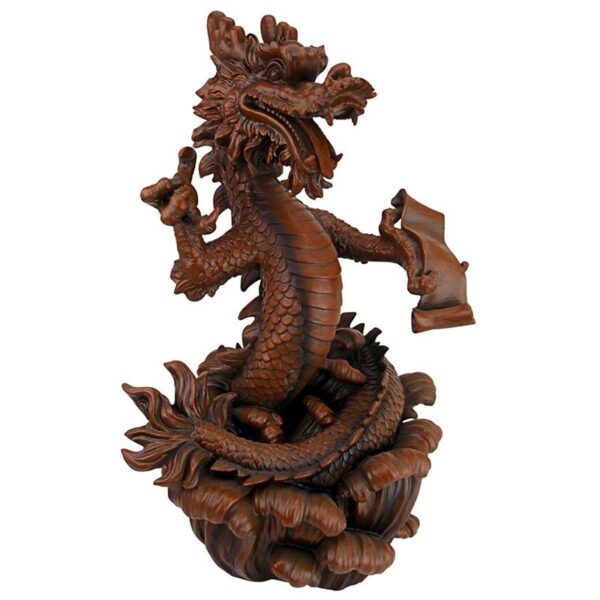 Design Toscano LY815053 13 Inch Dragon King of the Four Seas Statue - Walnut