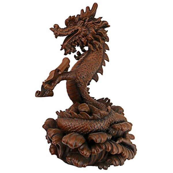 Design Toscano LY815053 13 Inch Dragon King of the Four Seas Statue - Walnut