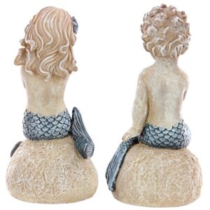 Design Toscano LY97210511 5 1/2 Inch Mergirl and Merboy Statues, Set of 2