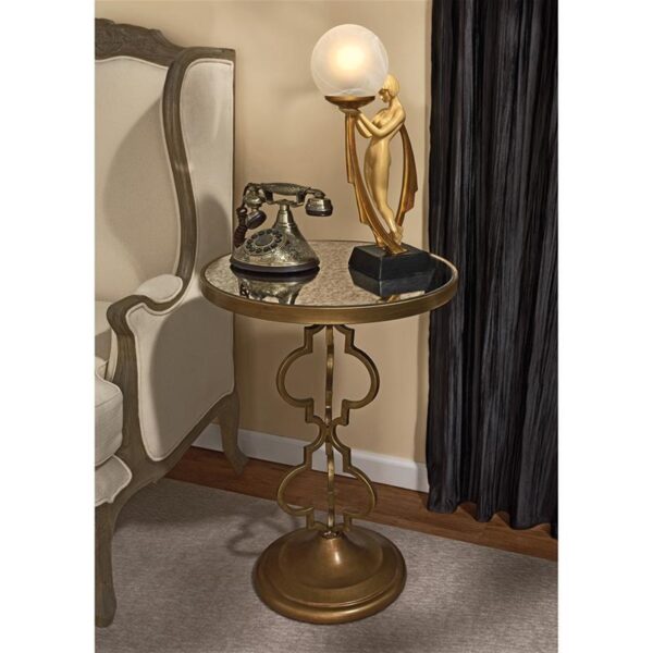 Design Toscano MH40440 18 Inch Bacall Art Deco Mirrored Accent Table