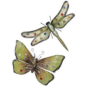 Design Toscano MH913328 25 Inch Set of Butterfly and Dragonfly Plaques