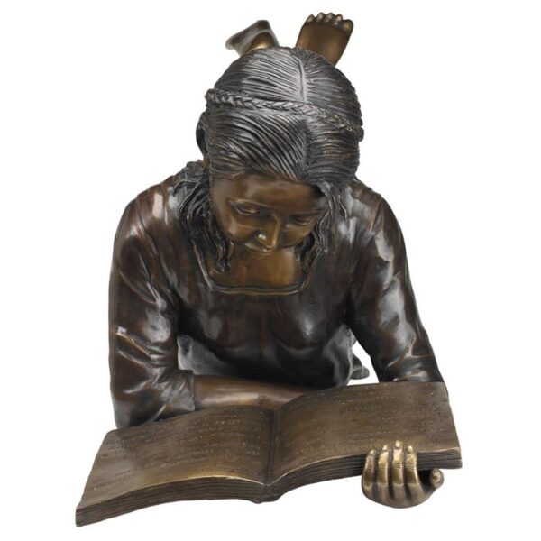 Design Toscano MP5840 39 Inch Young Scholar Reading Girl Statue - Bronze