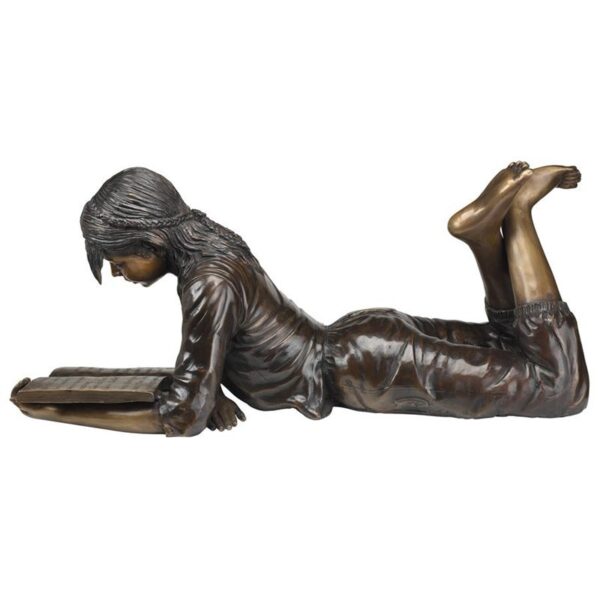 Design Toscano MP5840 39 Inch Young Scholar Reading Girl Statue - Bronze