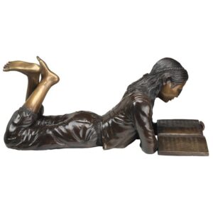 Design Toscano MP5840 39 Inch Young Scholar Reading Girl Statue - Bronze