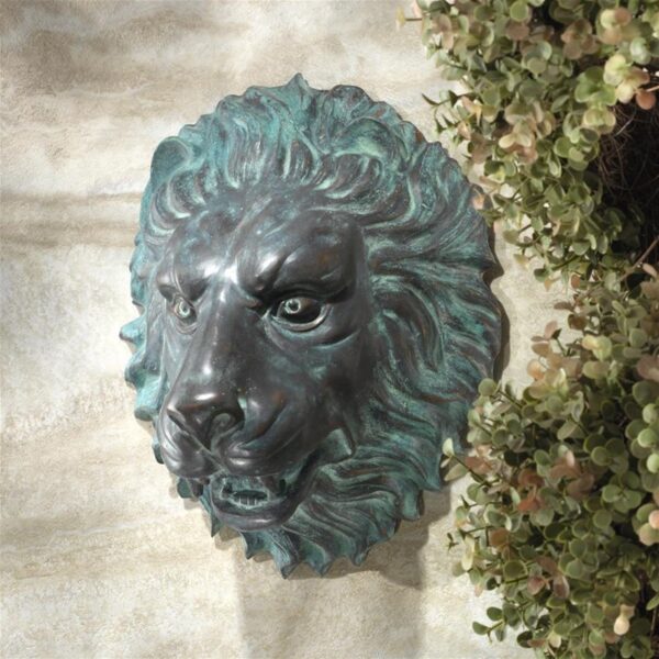 Design Toscano MP61038 11 Inch Florentine Lion Head Plaque - Bronze