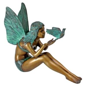 Design Toscano MP9222 11 Inch Bird Fairy Statue - Bronze