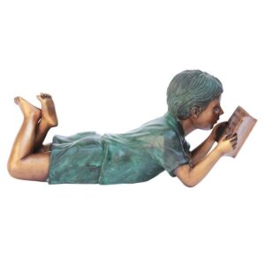 Design Toscano MP96327 6 Inch Bookworm Boy Reader Statue, Bronze