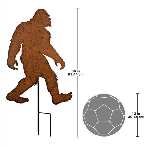 Design Toscano NA118 19 Inch Bigfoot Spotted Metal Silhouette Yeti Garden Stake