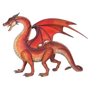 Design Toscano NE100043 108 1/2 Inch Giant Welsh Dragon Statue - Red