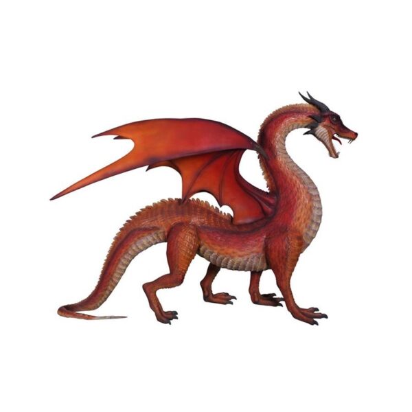 Design Toscano NE100043 108 1/2 Inch Giant Welsh Dragon Statue - Red