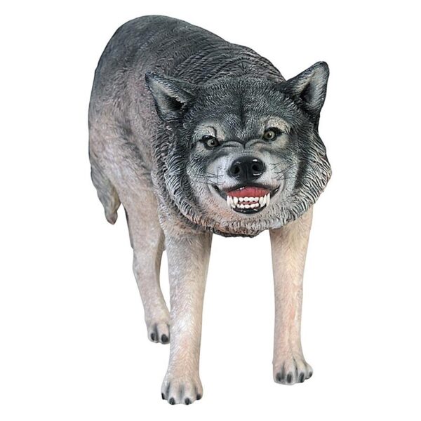 Design Toscano NE100096 50 1/2 Inch Growling Gray Wolf Statue