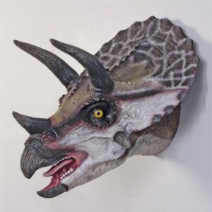 Design Toscano NE110081 14 Inch Triceratops Scaled Dinosaur Wall Trophy