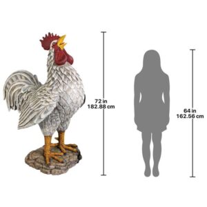 Design Toscano NE110114 53 1/2 Inch Cock A Doodle Doo Giant Rooster Statue