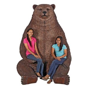 Design Toscano NE130011 66 Inch Sitting Pretty Bear Statue - Brown