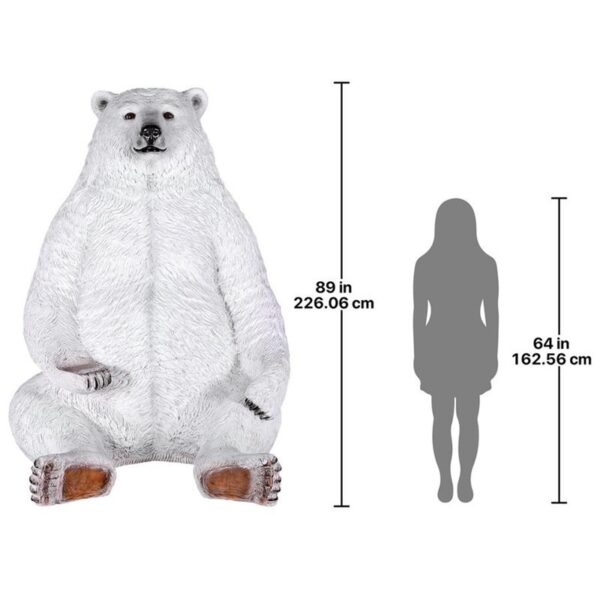 Design Toscano NE130086 66 Inch Sitting Pretty Oversized Polar Bear