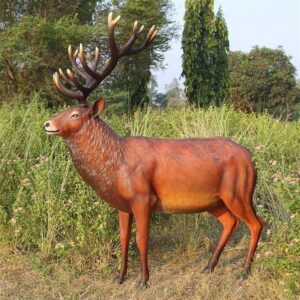 Design Toscano NE140044 78 Inch Grand Scale Deer Buck Statue - Red