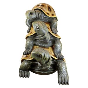 Design Toscano NE150001 46 Inch Giant Threes a Crowd Turtle Statue